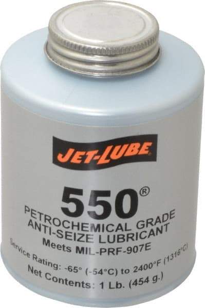 Jet-Lube - 1 Lb Can Extreme Pressure Anti-Seize Lubricant - Molybdenum Disulfide, -65 to 2,400°F, Steel Blue, Water Resistant - Exact Industrial Supply