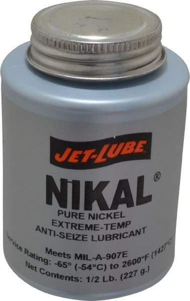 Jet-Lube - 0.5 Lb Can High Temperature Anti-Seize Lubricant - Nickel, -65 to 2,600°F, Silver Gray, Water Resistant - Exact Industrial Supply