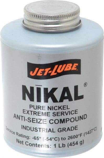 Jet-Lube - 1 Lb Can High Temperature Anti-Seize Lubricant - Nickel, -65 to 2,600°F, Silver Gray, Water Resistant - Exact Industrial Supply