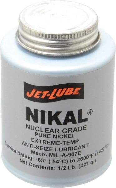 Jet-Lube - 0.5 Lb Can Extreme Temperature Anti-Seize Lubricant - Nickel, -65 to 2,600°F, Gray, Nuclear Grade - Exact Industrial Supply