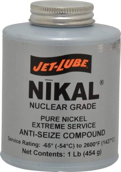 Jet-Lube - 1 Lb Can Extreme Temperature Anti-Seize Lubricant - Nickel, -65 to 2,600°F, Gray, Nuclear Grade - Exact Industrial Supply