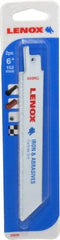 Lenox - 6" Long x 3/4" Thick, Carbide Reciprocating Saw Blade - Straight Profile, Continuous Edge, Universal Shank - Exact Industrial Supply