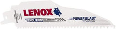 Lenox - 6" Long x 7/8" Thick, Bi-Metal Reciprocating Saw Blade - Straight Profile, 6 TPI, Toothed Edge, Universal Shank - Exact Industrial Supply
