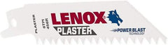 Lenox - 4" Long x 3/4" Thick, Bi-Metal Reciprocating Saw Blade - Tapered Profile, 6 TPI, Toothed Edge, Universal Shank - Exact Industrial Supply