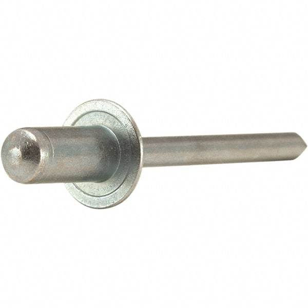 STANLEY Engineered Fastening - Size 4 Dome Head Stainless Steel Closed End Blind Rivet - Stainless Steel Mandrel, 0.126" to 0.187" Grip, 1/8" Head Diam, 0.129" to 0.133" Hole Diam, - Exact Industrial Supply