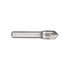 SGS - 1" Head Diam, 1/2" Shank Diam, 6 Flute 82° Solid Carbide Countersink - Exact Industrial Supply