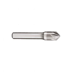 SGS - 1/8" Head Diam, 1/8" Shank Diam, 6 Flute 82° Solid Carbide Countersink - Bright Finish, 1-1/2" OAL, Single End, Straight Shank, Right Hand Cut - Exact Industrial Supply