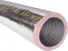 Hi-Tech Duravent - 5" ID, 25' Long, Fiberglass Blower & Duct Hose - Silver, 2.2" Bend Radius, 16 Max psi, -20 to 250°F - Exact Industrial Supply