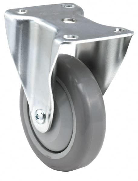 E.R. Wagner - 5" Diam x 1-1/4" Wide x 6-5/16" OAH Top Plate Mount Rigid Caster - Exact Industrial Supply