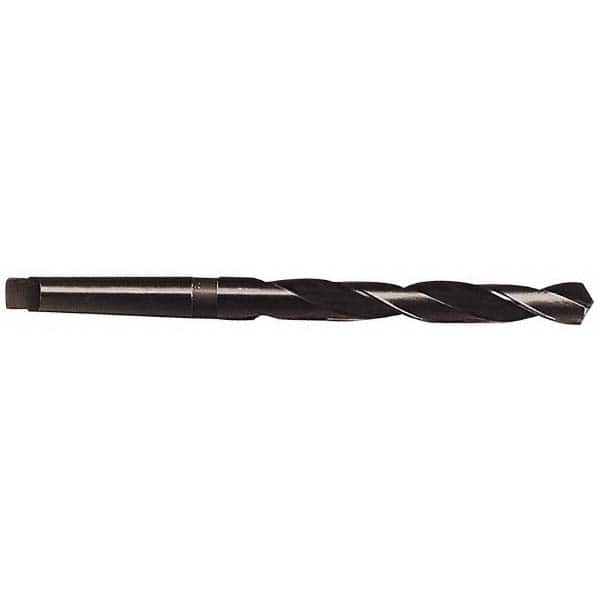 Taper Shank Drill Bit: 2″ Dia, 5MT, 135 °, High Speed Steel Oxide Finish, 17.375″ OAL, Standard Point, Spiral Flute