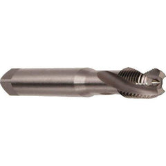 Emuge - M5x0.80 Metric 3 Flute 6H Modified Bottoming Spiral Flute Tap - Cobalt, Bright Finish, 70mm OAL, Right Hand Flute, Right Hand Thread, Series Rekord D - Exact Industrial Supply