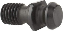 Parlec - A Style, CAT40 Taper, 5/8-11 Thread, 45° Angle Radius, Standard Retention Knob - 1.68" OAL, 0.74" Knob Diam, 0.12" Flange Thickness, 0.44" from Knob to Flange, 0.635" Pilot Diam - Exact Industrial Supply