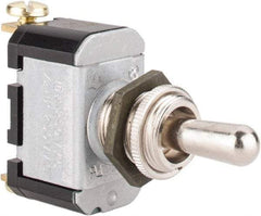 Eaton Cutler-Hammer - SPST Heavy Duty On-Off-On Toggle Switch - Screw Terminal, Bat Handle Actuator, 1/2 hp at 50 VAC hp, 125/250 VAC & 28 VDC - Exact Industrial Supply