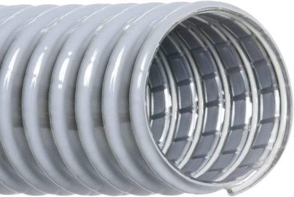 Hi-Tech Duravent - 3" ID, 23 Hg Vac Rating, 19 psi, PVC Vacuum & Duct Hose - 25' Long, Gray, 2-1/2" Bend Radius, -20 to 150°F - Exact Industrial Supply