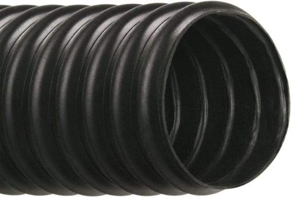 Hi-Tech Duravent - 5" ID, 18 Hg Vac Rating, 5 psi, Thermoplastic Vacuum & Duct Hose - 25' Long, Black, 4-1/2" Bend Radius, -40 to 250°F - Exact Industrial Supply