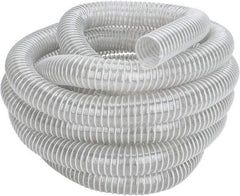 Hi-Tech Duravent - 1-1/2" ID, 26 Hg Vac Rating, 10 psi, Polyurethane Vacuum & Duct Hose - 25' Long, Clear, 1-1/2" Bend Radius, -40 to 200°F - Exact Industrial Supply
