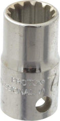 Proto - 3/8" Drive, 7/16" Socket, Spline Socket - 12 Points, 1-1/16" OAL - Exact Industrial Supply