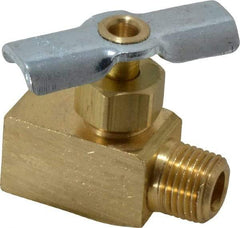 Eaton - 150 Max psi, 1/8" Pipe, Brass, Inline Instrumentation Needle Valve - FNPT x MNPT End Connections - Exact Industrial Supply