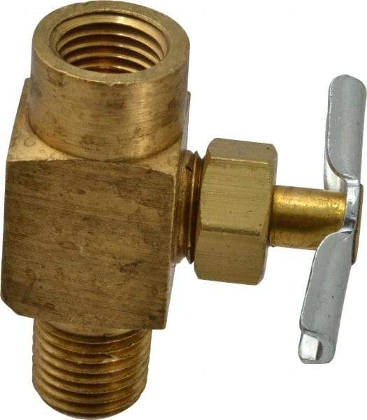 Eaton - 150 Max psi, 1/4" Pipe, Brass, Inline Instrumentation Needle Valve - FNPT x MNPT End Connections - Exact Industrial Supply