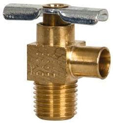 Eaton - 3/8" Pipe, Steel Hose to Pipe Drain Cock & Shutoff Valve - 1/4 Thread, 150 Max psi - Exact Industrial Supply