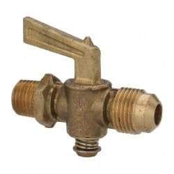 Eaton - 3/8" Tube, Steel Straightway Drain Cock & Shutoff Valve - 1/4 Thread, 30 Max psi - Exact Industrial Supply