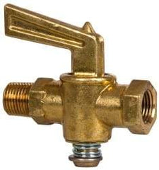 Eaton - Steel Pipe Fitting Drain Cock & Shutoff Valve - 1/8 Thread, 30 Max psi - Exact Industrial Supply