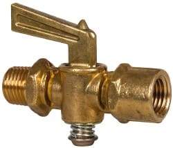 Eaton - Steel Pipe Fitting Drain Cock & Shutoff Valve - 1/4 Thread, 30 Max psi - Exact Industrial Supply