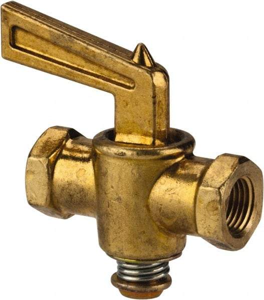 Eaton - Steel Female Pipe Drain Cock & Shutoff Valve - 1/8 Thread, 30 Max psi - Exact Industrial Supply