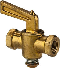 Eaton - Steel Female Pipe Drain Cock & Shutoff Valve - 1/8 Thread, 30 Max psi - Exact Industrial Supply