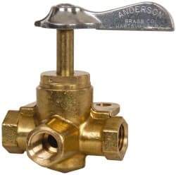 Eaton - Steel 3 Way Shutoff Drain Cock & Shutoff Valve - 1/4 Thread, 30 Max psi - Exact Industrial Supply