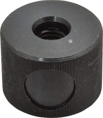 Morton Machine Works - 1/2-13" UNC Thread, Black Oxide Finish, Steel Round Knurled Push Button Thumb Nut - 1-1/8" Overall Height, 1-1/2" Head Diam - Exact Industrial Supply
