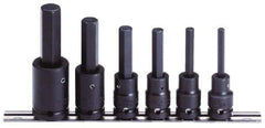 Proto - 6 Piece 1/2" Drive Metric Impact Hex Bit Socket Set - 6 to 17mm Hex - Exact Industrial Supply