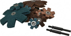 3M - 18 Piece Aluminum Oxide Sanding Star Kit - 25,100 Max RPM, Includes 2, 3, 4 & 4-1/2" Diam Coarse & Fine Sanding Stars, with Mandrel - Exact Industrial Supply