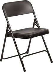 NPS - 18-3/4" Wide x 20-3/4" Deep x 29-3/4" High, Steel Folding Chair with Plastic Seat & Back - Black with Black Frame - Exact Industrial Supply