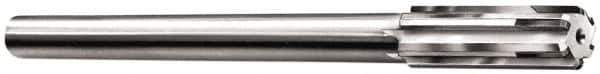 Made in USA - 0.657" Carbide-Tipped 6 Flute Chucking Reamer - Straight Flute, 9/16" Straight Shank, 2-1/4" Flute Length, 9" OAL - Exact Industrial Supply