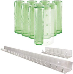 Aleco - 5' Door Width x 8' Door Height PVC Clear Smooth Antistatic Strip Door Kit - Light Green Tint - Exact Industrial Supply