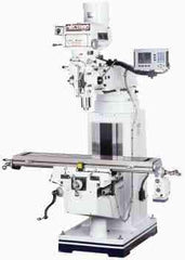 Vectrax - 10" Table Width x 54" Table Length, Variable Speed Pulley Control, 3 Phase Knee Milling Machine - R8 Spindle Taper, 5 hp - Exact Industrial Supply