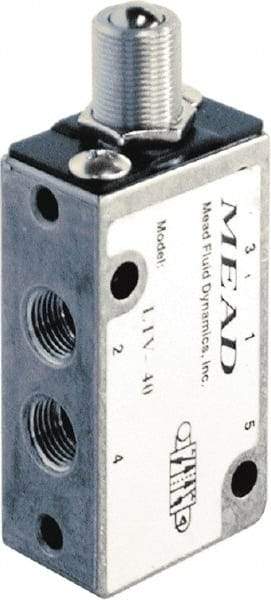 Mead - 4 Way Control Light Touch Valve - 1/8" NPT Inlet, Extended Head - Exact Industrial Supply