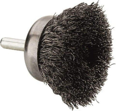 Anderson - 1-3/4" Brush Diam, Crimped, End Brush - 1/4" Diam Shank, 13,000 Max RPM - Exact Industrial Supply