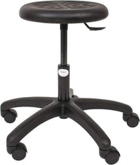 Made in USA - 15-1/2 to 20-1/2" High Utility Stool - Polyurethane Seat, Black - Exact Industrial Supply