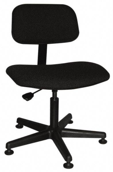 Bevco - Ergonomic Pneumatic Chair - Cloth Seat, Black - Exact Industrial Supply