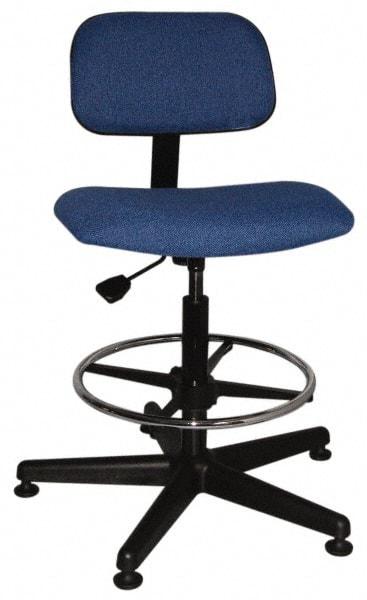 Bevco - Ergonomic Chair with Adjustable Footring - Cloth Seat, Royal Blue - Exact Industrial Supply