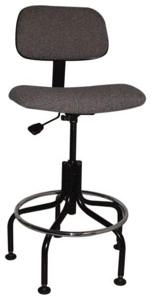 Bevco - Ergonomic Chair with Welded Footring - Cloth Seat, Gray - Exact Industrial Supply