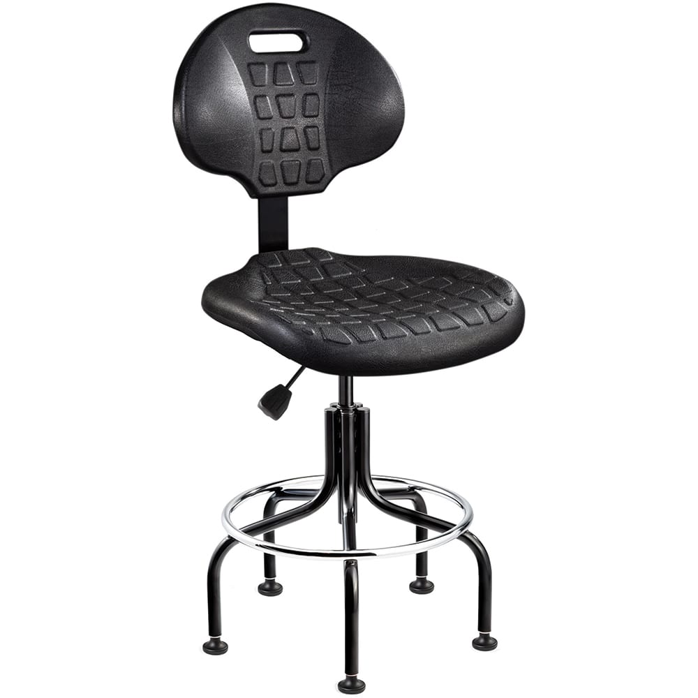 Task Chair: Polyurethane, Adjustable Height, 24 to 29″ Seat Height, Black Swivel