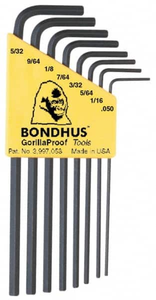 Bondhus - 8 Piece L-Key Hex Key Set - Exact Industrial Supply