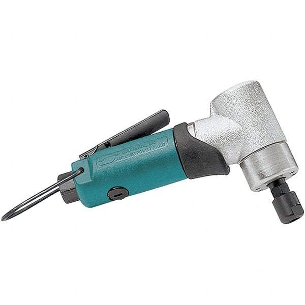 Dynabrade - 1/4" Collet, Angle Handle, Air Angle Die Grinder - 25,000 RPM, Front Exhaust, 18 CFM, 0.4 hp, 90 psi, 1/4 NPT Inlet - Exact Industrial Supply