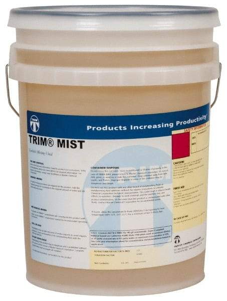 Master Fluid Solutions - Trim Mist, 5 Gal Pail Cutting & Grinding Fluid - Synthetic, For Milling - Exact Industrial Supply
