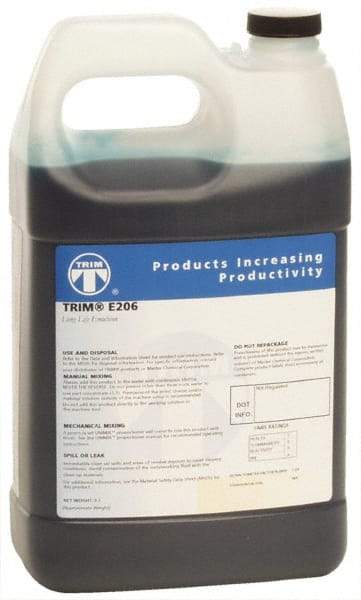 Master Fluid Solutions - Trim E206, 1 Gal Bottle Cutting & Grinding Fluid - Water Soluble, For Gear Hobbing, Heavy-Duty Broaching, High Speed Turning - Exact Industrial Supply