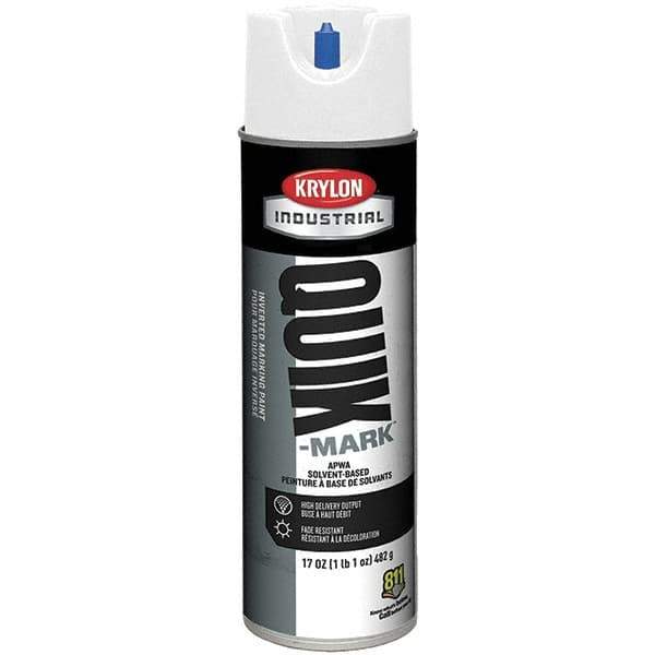 Krylon - 20 fl oz White Marking Paint - 50 to 60 Sq Ft Coverage, Solvent-Based Formula - Exact Industrial Supply