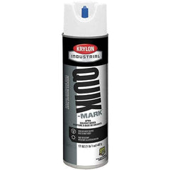 Krylon - 20 fl oz White Marking Paint - 50 to 60 Sq Ft Coverage, Solvent-Based Formula - Exact Industrial Supply